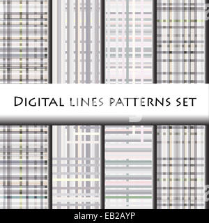 Digitale Leitungen Muster gesetzt. Stockfoto