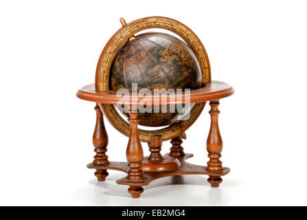 nautische Weltkugel auf Tabelle Op Holzständer Stockfoto