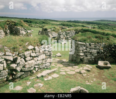 Reste des Hofes beherbergt, Chysauster, Cornwall Stockfoto