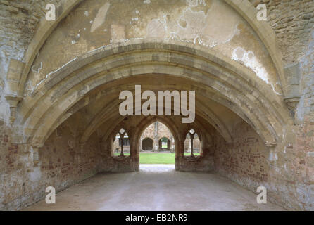 Der Kapitelsaal, Cleeve Abbey, Somerset Stockfoto