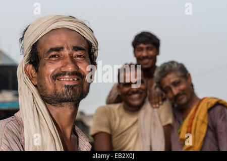 Porträt von einem Zyklus Rikscha Fahrer, Old Delhi, Neu-Delhi, Delhi, Indien Stockfoto
