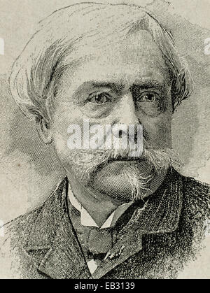 Edmond de Goncourt (1822 – 1896). Französischer Schriftsteller, Literaturkritiker, Kunstkritiker. Porträt. Gravur. des 19. Jahrhunderts. Stockfoto