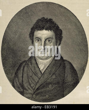 Johann Gottlieb Fichte (1762-1814). Deutscher Philosoph. Kupferstich von J. F. Jugel. Porträt. des 19. Jahrhunderts. Stockfoto