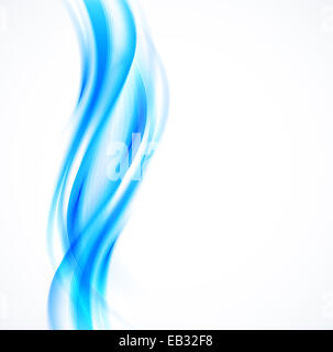 Blauer abstrakten Hintergrund mit weichen Wellenlinien Stockfoto