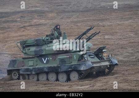 Die ZSU-23-4 "Abgeschlossen" ist ein leicht gepanzerte, selbstfahrende, geführte Anti-Aircraft Waffe Radarsystem (SPAAG) Stockfoto