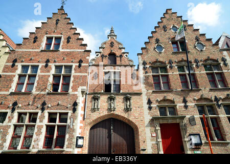 Guild Häuser, Altstadt, UNESCO-Weltkulturerbe, Brügge, Flandern, Belgien Stockfoto