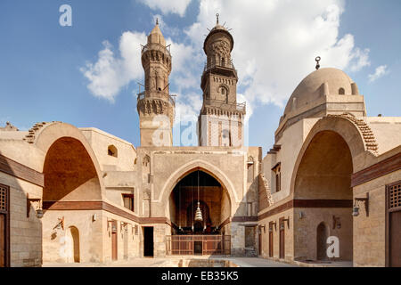 Blick auf den Innenhof, Madrasa von Sultan al-Nasir Muhammad, Kairo, Ägypten Stockfoto