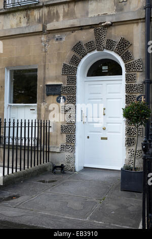 Jane Austen lebte hier in 4 Sydney Ort Bath England Stockfoto