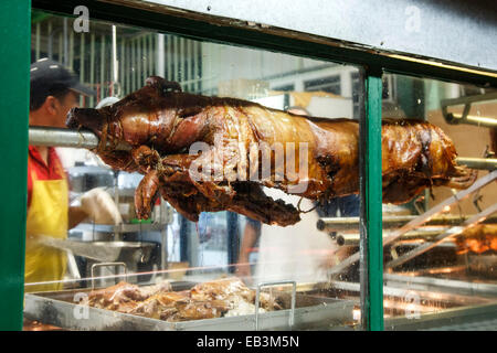 Braten von Schwein, Guavate, Puerto Rico Stockfoto