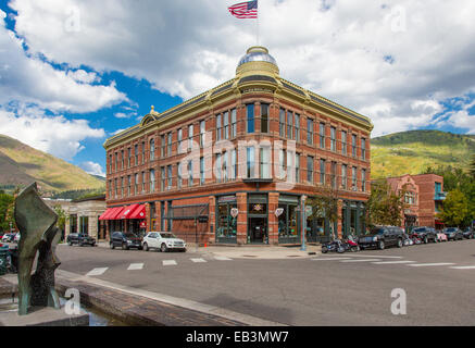Die Innenstadt von Aspen in den Rocky Mountains von Colorado Stockfoto