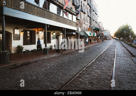 East River Street in Savannah, Georgia. Stockfoto