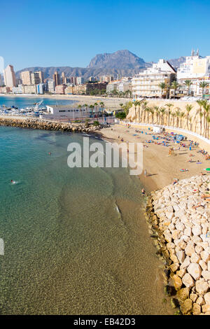 Mal Pas Strand in Benidorm, Costa Blanca, Spanien, Europa Stockfoto