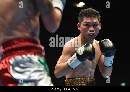 Kanagawa, Japan. 22. November 2014. Takashi Miura (JPN) Boxen: Takashi Miura Japans während der dritten Runde des WBC super-Federgewicht Titelkampf in Yokohama International Swimming Pool in Kanagawa, Japan. © Hiroaki Yamaguchi/AFLO/Alamy Live-Nachrichten Stockfoto