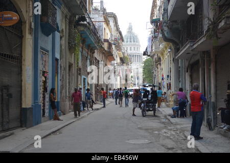 Die Straßen von Centro Habana / Habana Vieja Bezirke von Havanna, Kuba Stockfoto