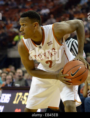 Austin, Texas. 25. November 2014. DeMarcus Holland #2 von der Texas Longhorns in Aktion gegen die Saint Francis rot zu blinken an der Frank Erwin Center in Austin Texas. Texas Niederlagen Franziskus 78-46. Bildnachweis: Csm/Alamy Live-Nachrichten Stockfoto