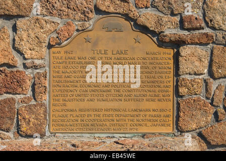 Tule See Internierungslager historische Markierung, Tule See, Kalifornien Stockfoto