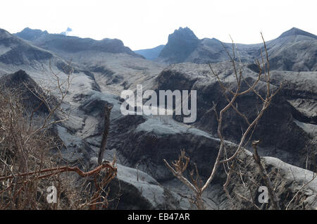 Der Natur neue Landschaft, erstellt durch den Ausbruch des Mount Kelud, füllt ein Meer aus Sand Schluchten Stockfoto