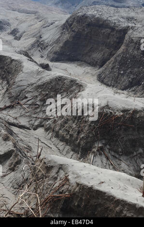 Der Natur neue Landschaft, erstellt durch den Ausbruch des Mount Kelud, füllt ein Meer aus Sand Schluchten Stockfoto