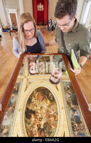 England, London, Whitehall, das Bankett Haus, die Decke Artwork von Rubens Stockfoto