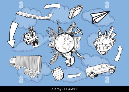 Tourismus und Reisen-Vektoren Stock Vektor