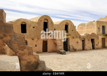 Südlich von Tunesien, Tataouine, Ksar Ouled Soltane alten Berber befestigte Getreidespeicher Stockfoto