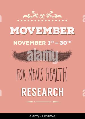 Movember Werbung Vektor mit text Stock Vektor