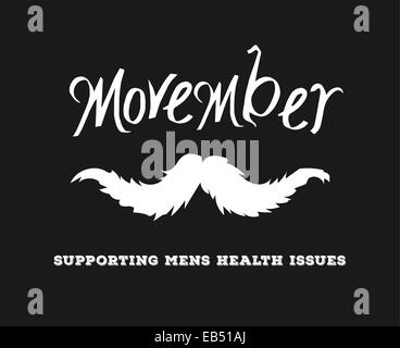 Movember Werbung Vektor mit Text und Grafik Stock Vektor