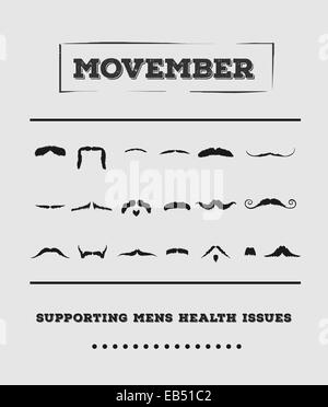 Movember Werbung Vektor mit Text und Grafik Stock Vektor