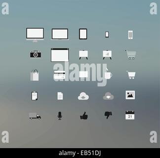 Computing Technolgy und Anwendung Symbole Stock Vektor