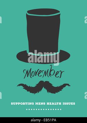 Movember Werbung Vektor mit Text und Grafik Stock Vektor