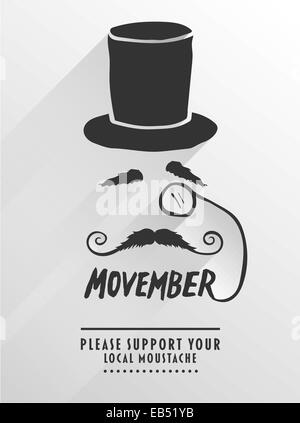 Movember Werbung Vektor mit Text und Grafik Stock Vektor