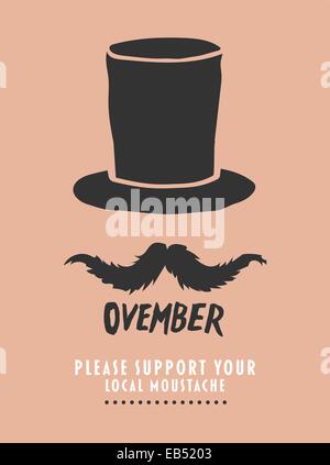 Movember Werbung Vektor mit Text und Grafik Stock Vektor