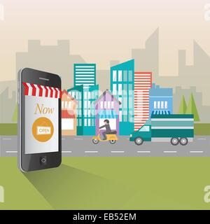 Online-shopping und Einzelhandel Konzept illustration Stock Vektor