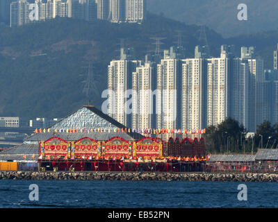 China Hong Kong chinesische Oper Theater Bambus Konstruktion im West Kowloon Stockfoto