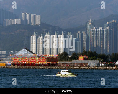 China Hong Kong chinesische Oper Theater Bambus Konstruktion im West Kowloon Stockfoto