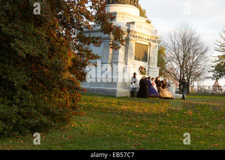 Gettysburg, PA, USA - 15. November 2014: Reenactors Pause für einen Fototermin vor der 12. jährliche Koryphäe Stockfoto