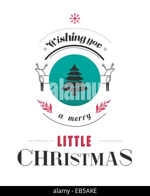 Frohe Weihnachten-Vektor mit Text und Symbolen Stock Vektor