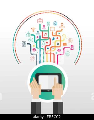 App-Symbole aus tablet-pc Stock Vektor