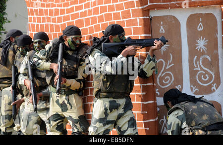 Neu-Delhi. 26. November 2014. Kommandos des indischen Border Security Force (BSF) zeigen einen Zähler Aufstand Betrieb in Neu-Delhi, Indien, 26. November 2014. © Xinhua/Alamy Live-Nachrichten Stockfoto