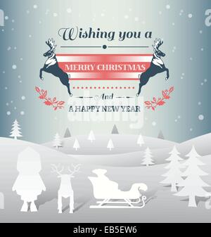 Weihnachten Vektor mit Meldung und Zeichen Stock Vektor