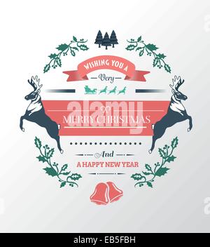 Frohe Weihnachten und ein glückliches neues Jahr Vektor Stock Vektor