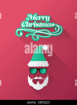 Frohe Weihnachten-Vektor mit Hipster Santa Stock Vektor