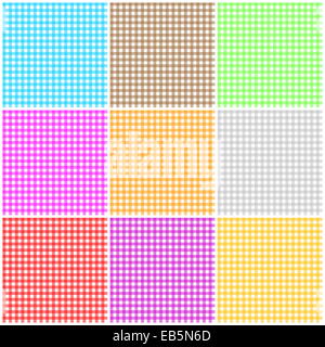 Satz von neun nahtlose bunte Tischdecke Muster in quadratische Form Stockfoto