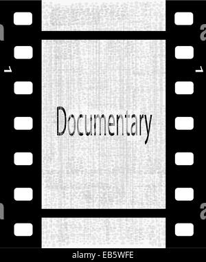 Ein Filmstreifen mit dem Text der Dokumentarfilm Stockfoto
