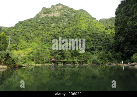 Ein natürlich beheizten Pool auf dem Banjaran Hotspring Rückzug in der Nähe von Ipoh, Malaysia. Stockfoto