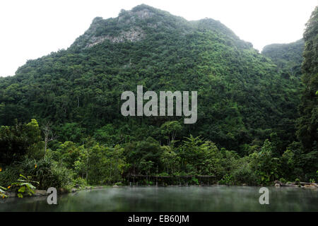 Ein natürlich beheizten Pool auf dem Banjaran Hotspring Rückzug in der Nähe von Ipoh, Malaysia. Stockfoto