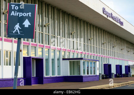 Abseits Eingang zum Flughafen Glasgow-Prestwick, Prestwick, Ayrshire, Schottland Stockfoto