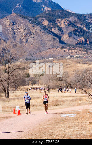Frauen laufen in Colorado Springs Stockfoto