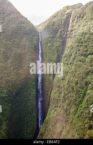 Hawaii Insel Kaunakakai Molokai Berg Berge Vista Wasserfälle Stockfoto