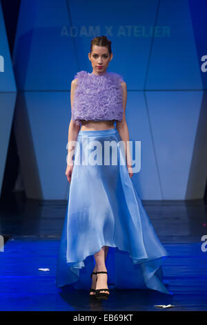 Budapest. 26. November 2014. Ein Modell stellt eine Kreation des britischen Designers Adam X Atelier während der Fashion Week Budapest in Budapest, Ungarn am 26. November 2014. © Attila Volgyi/Xinhua/Alamy Live-Nachrichten Stockfoto